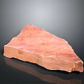 Natural Red Stone Material With Rough Surface And Textured Pattern For Decorative Use 3d model