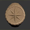 Copper Colored Fashion Ring With Star Engraving Laurel Leaf Decoration And Emblem Design