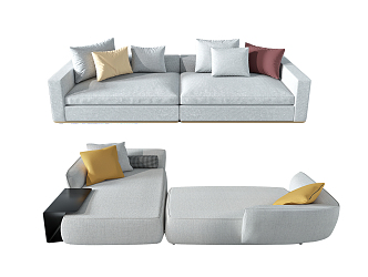 Modern Combination Sofa Multiplayer Sofa 3d model