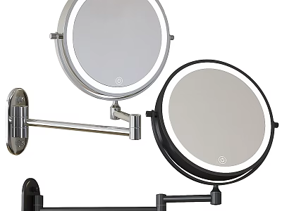 Modern Wall Mounted LED Mirrors With Swivel Arm And Adjustable Lighting Design 3d model