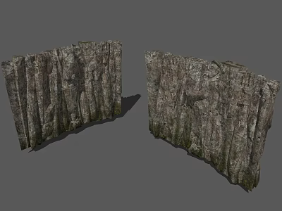 Natural Weathered Stone Walls With Rough Textured Surface For Outdoor Decor 3d model