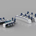 Monitoring Room Interior Design With Curved Control Consoles Ergonomic Chairs And Monitor Screens