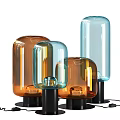 Modern Table Lamps With Colorful Glass Shades And Black Bases