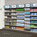 Retail Display Shelves With Neatly Arranged Various Products And Brand Labels