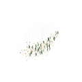 Elegant Hanging Leaf Shaped Wall Decor With Transparent Green Elements And Golden Edges