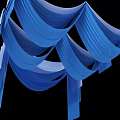 Blue Flowing Ceiling Drapery With Elegant Folds For Decorative Event Design