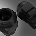 Black Industrial Pipe Fittings With Hexagonal Design And Threaded Ends