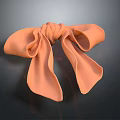 Elegant 3D Rendered Orange Bow With Soft Fabric On Dark Background
