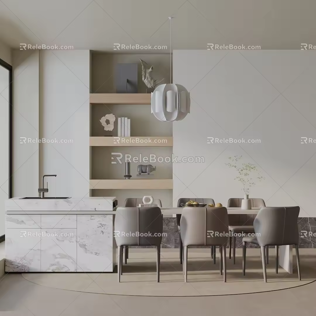 Modern table combination 3d model