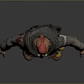 Adventurer Character With Red Hair Scarf And Patched Outfit Near Wilderness Creatures