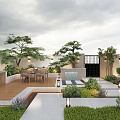 Courtyard Villa Courtyard Home Courtyard Courtyard Landscape Garden 3d model