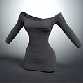 Gray Off Shoulder Long Sleeve Slim Fit Dress with Elegant Fitted Design