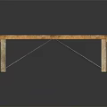 Wooden Public Bench With Simple Design And Natural Wood Material For Outdoor Public Areas