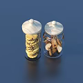 Glass Jars with Wooden Lids Storing Cookies and Dried Snacks for Kitchen Organization