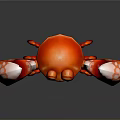 Red Cartoon Aquatic Animal Crab With Large Claws And White Spots Design
