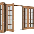 Wooden Folding Doors With Glass Panes For Modern Home Interior Design