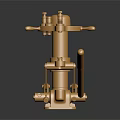Golden Precision Mechanical Device With Vertical Column Horizontal Handle And Base