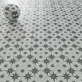 White And Gray Geometric Star Pattern Tile For Decorative Floor Design 3d model