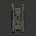 Green Military Armored Tank Equipped With Missile Launchers And Tracks
