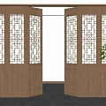 New Chinese Style Screen Partition 3d model