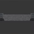 Architectural Stone Balustrade With Parallel Bars And Textured Classical Base Structure