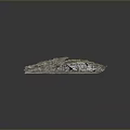 3D Mountain Landscape Model with Rocky Terrain and Vegetation on Gray Background