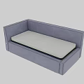 Gray Upholstered Double Bed With Comfortable Mattress And Modern Design