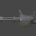 Futuristic Heavy Weapon With Multiple Barrels Metallic Structure And Mechanical Details 3d model