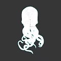 Detailed Game Movie Character White Skull With Octopus Tentacles 3D Render