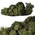 Natural Style Mini Landscape Decorative Ornament Set with Green Plants and Rocks