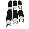 Modern Sofa Coffee Table Set With Oval Wooden Top And Metal Legs Design