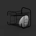 Black Metal Dish Rack With White Plates For Kitchen Organization