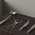 Stainless Steel Medical Instruments Precision Surgical Tools Various Types on Wooden Table