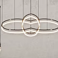 Sleek Modern Circular Chandelier Design With Illuminated LED Rings And Metal Frame