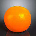 Fresh Juicy Orange Fruit With Shiny Orange Peel On Dark Reflective Background