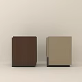 Two Different Colored Square Wooden Side Tables With Black Bases
