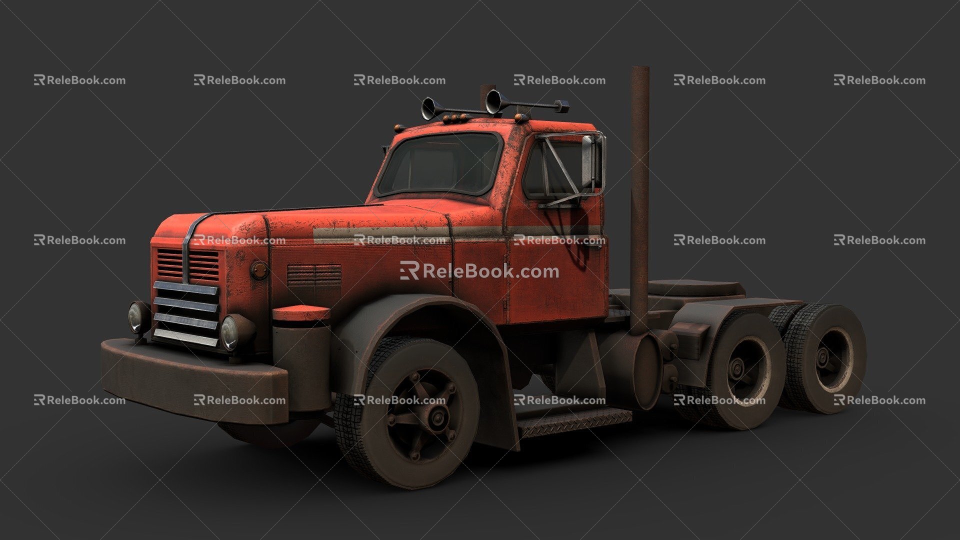 1960 s semi-trailer truck 3d model