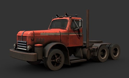 1960 semi-trailer truck 3d model