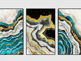 Modern Abstract Painting Decorative Painting Hanging Painting 3d model