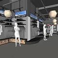 Modern Clothing Store Interior With Clothes Racks Customers And Digital Brand Screens