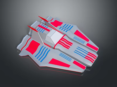 Futuristic Aerodynamic Model With White Body Red Blue Stripes And Sleek Design 3d model