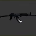 Detailed Modern Tactical Assault Rifle With Black Finish And Military Design