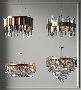 Light Luxury Crystal Chandelier Ring Villa Chandelier Hall Chandelier Guest Restaurant Chandelier Hotel Chandelier Bedroom Room Chandelier 3d model