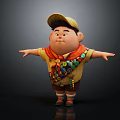 Cute 3D Scout Boy Character with Yellow Cap Orange Scarf Badges Arms Outstretched