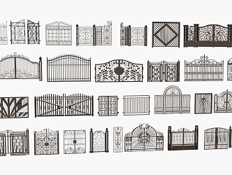 European gate wrought iron gate 3d model