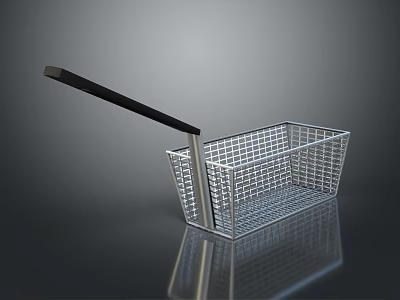 Metal Wire Storage Basket With Black Handle For Household Organizing Needs 3d model