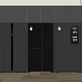 Modern Dark Gray Built in Refrigerators and Freezers With Multiple Doors and High End Design