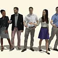 Diverse Group of People Standing Together With Casual Attire And Friendly Gestures