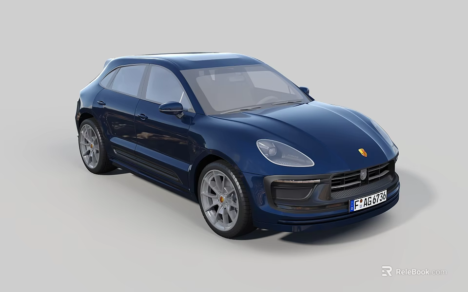Porsche Dark Blue SUV With Modern Design And Sleek Exterior 3d model 