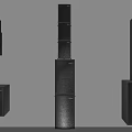 Black Modern Speaker Systems Featuring Tower Design And Multiple Units 3d model